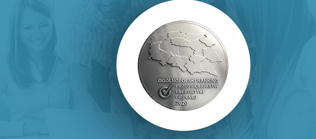 Grafika przedstawia medal Ogólnopolskiego Rankingu Przedsiębiorstw Energetyki Cieplnej