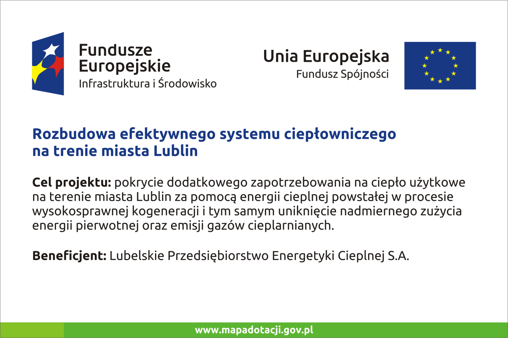 Grafika przedstawia tablice informującą o realizacji projektu UE