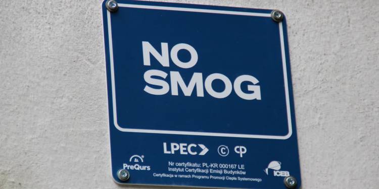 Grafika przedstawia certyfikat Budynek bez smogu